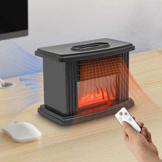 Sweetmile Mini Electric Fireplace Heater With Realistic 3D Flame
