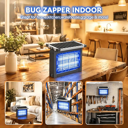 Waterproof Solar Electric Bug Zapper With Outdoor Light Sensor