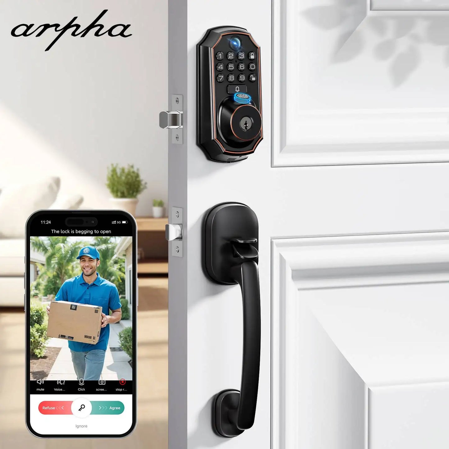 Arpha D289H Smart Lock With WiFi Camera And Fingerprint Entry