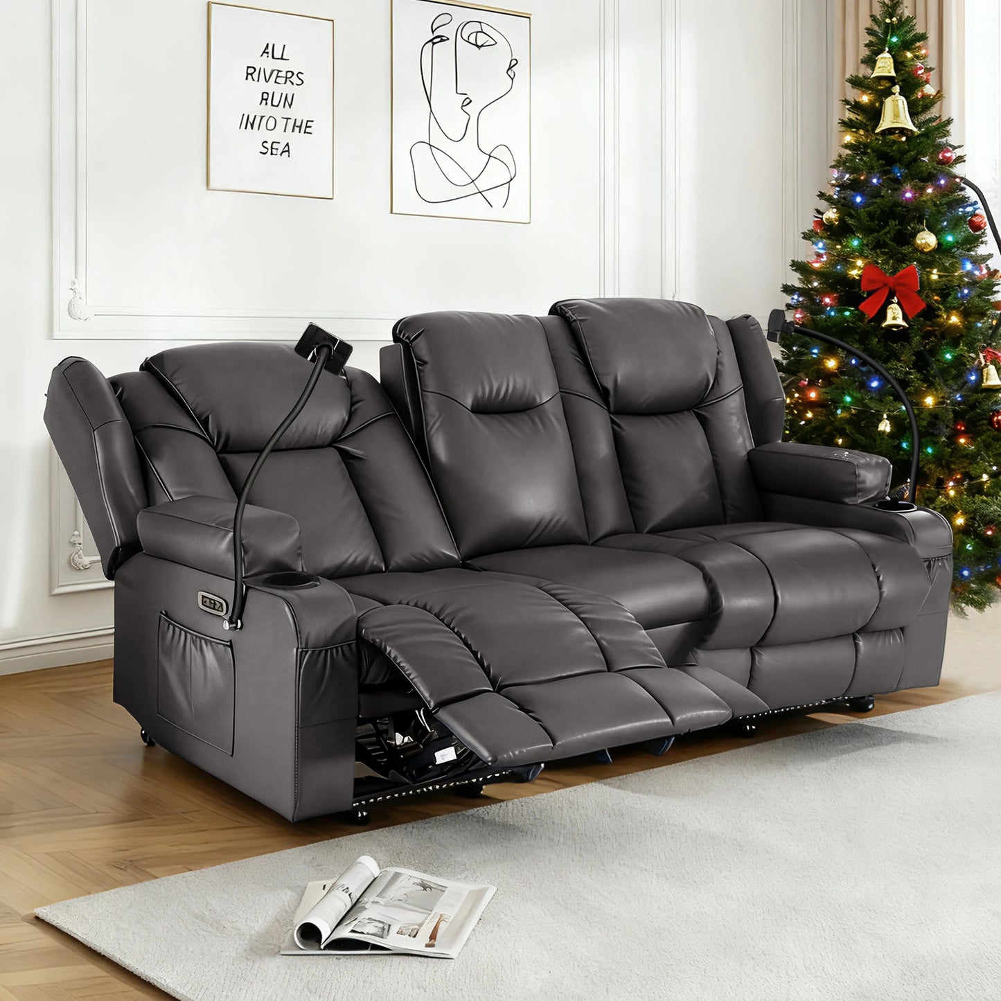 Redlife Electric Recliner Loveseat With Massage And Heat