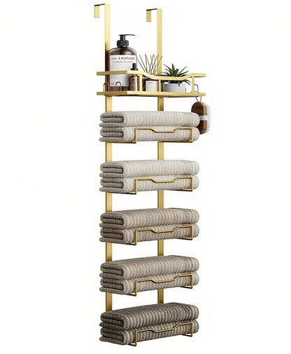 XIUWO 6 Tier Over Door Towel Rack No Drill Organizer