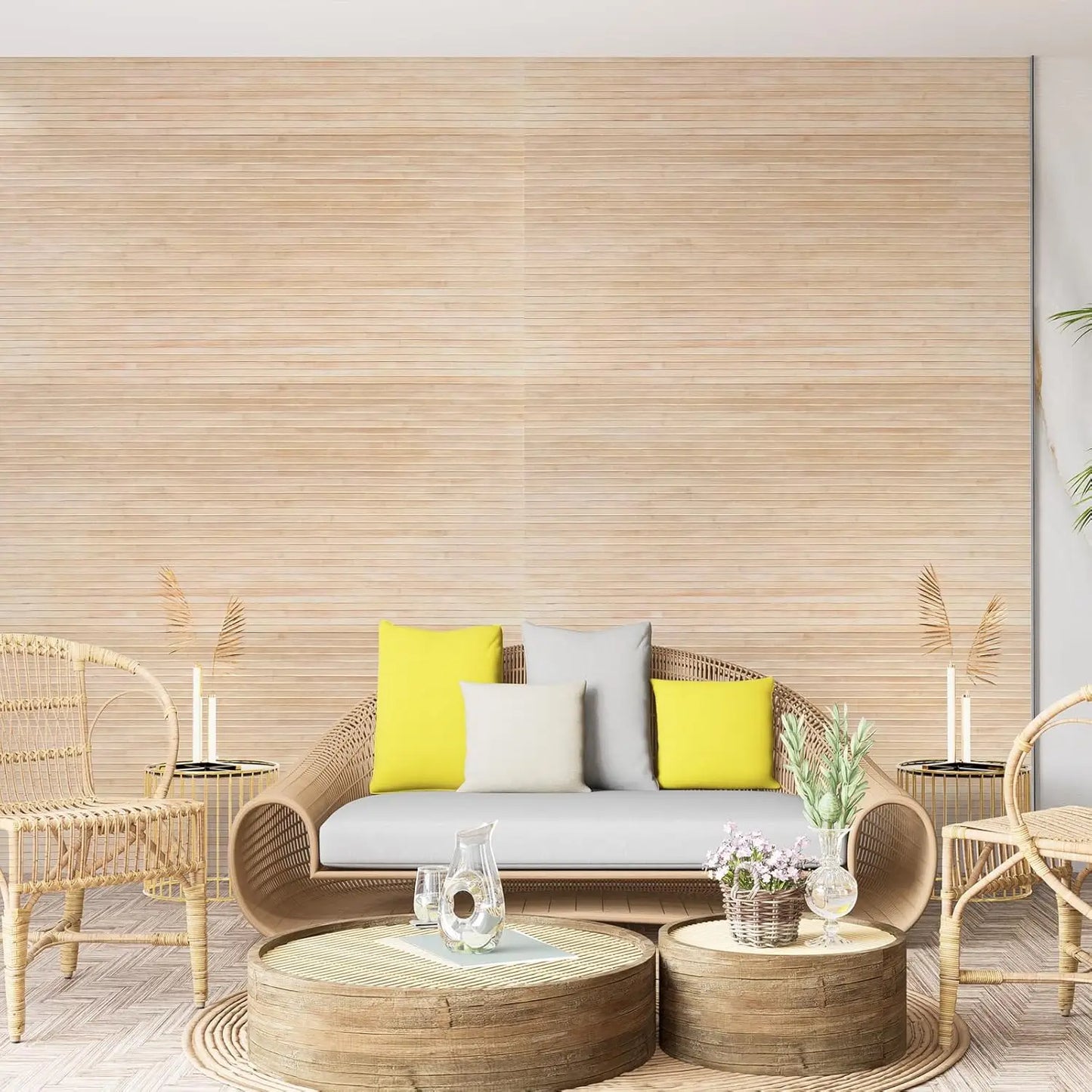 Natural Bamboo Wall Panel For Interior Decor And Wainscoting
