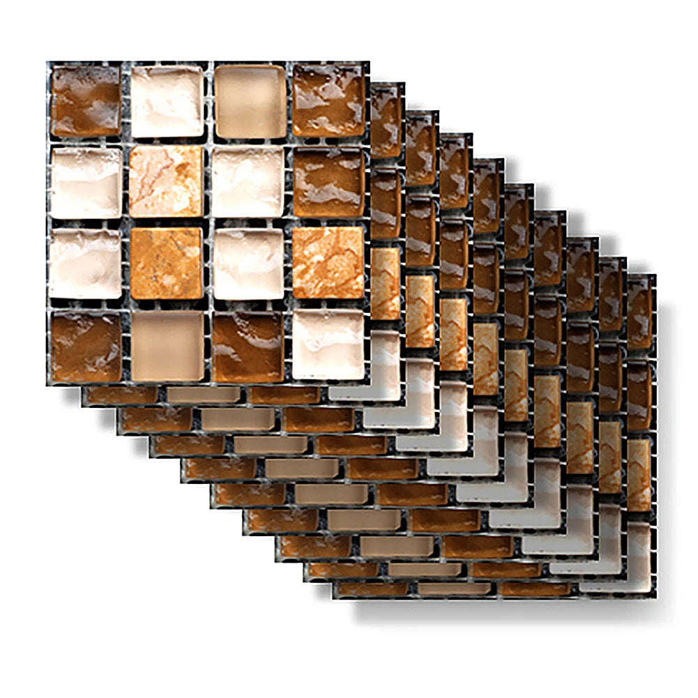 Alloet Vintage Mosaic Tile Sticker 10pcs Self Adhesive Wall Decals