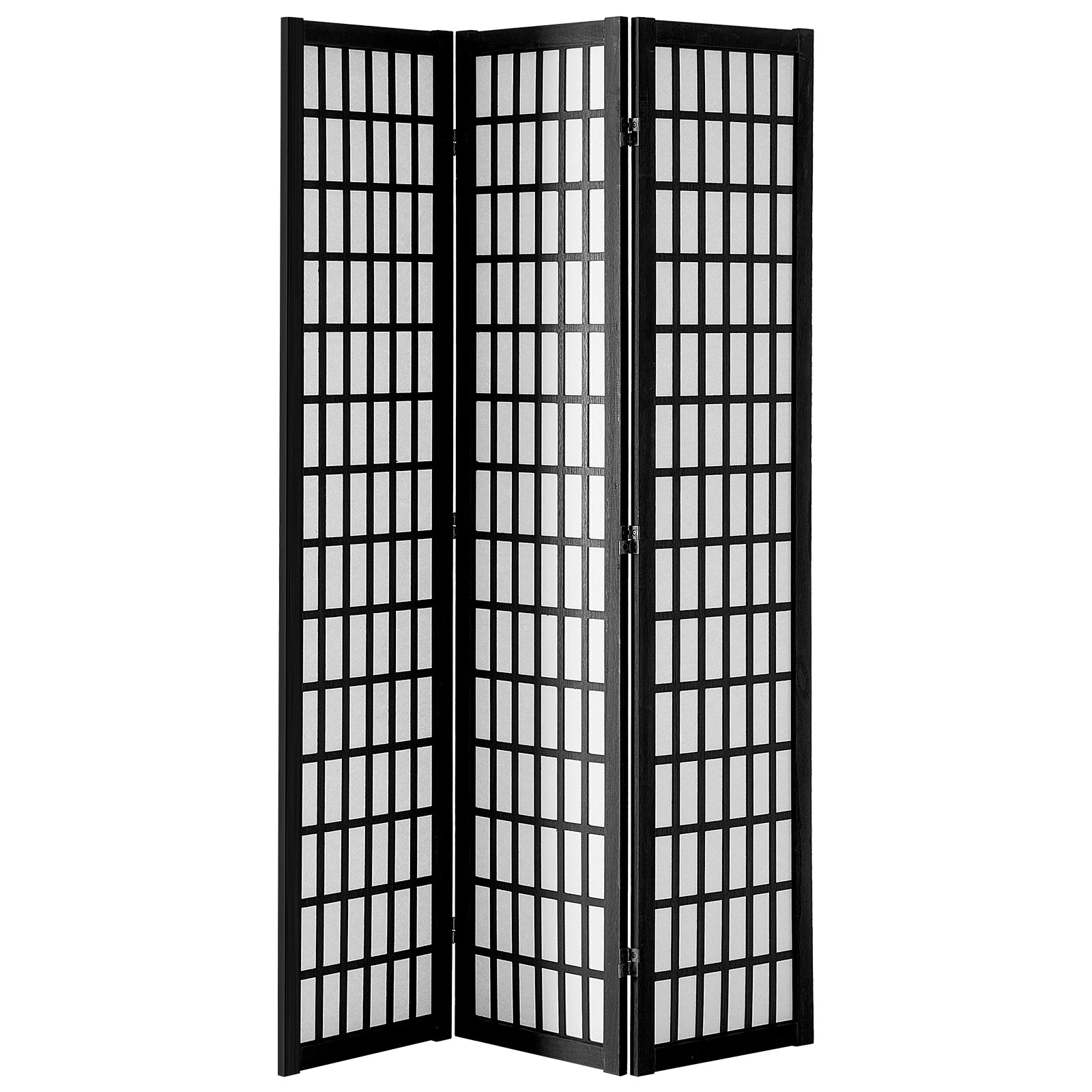 SucceBuy Wood Folding Privacy Screen 3 Panel Room Divider