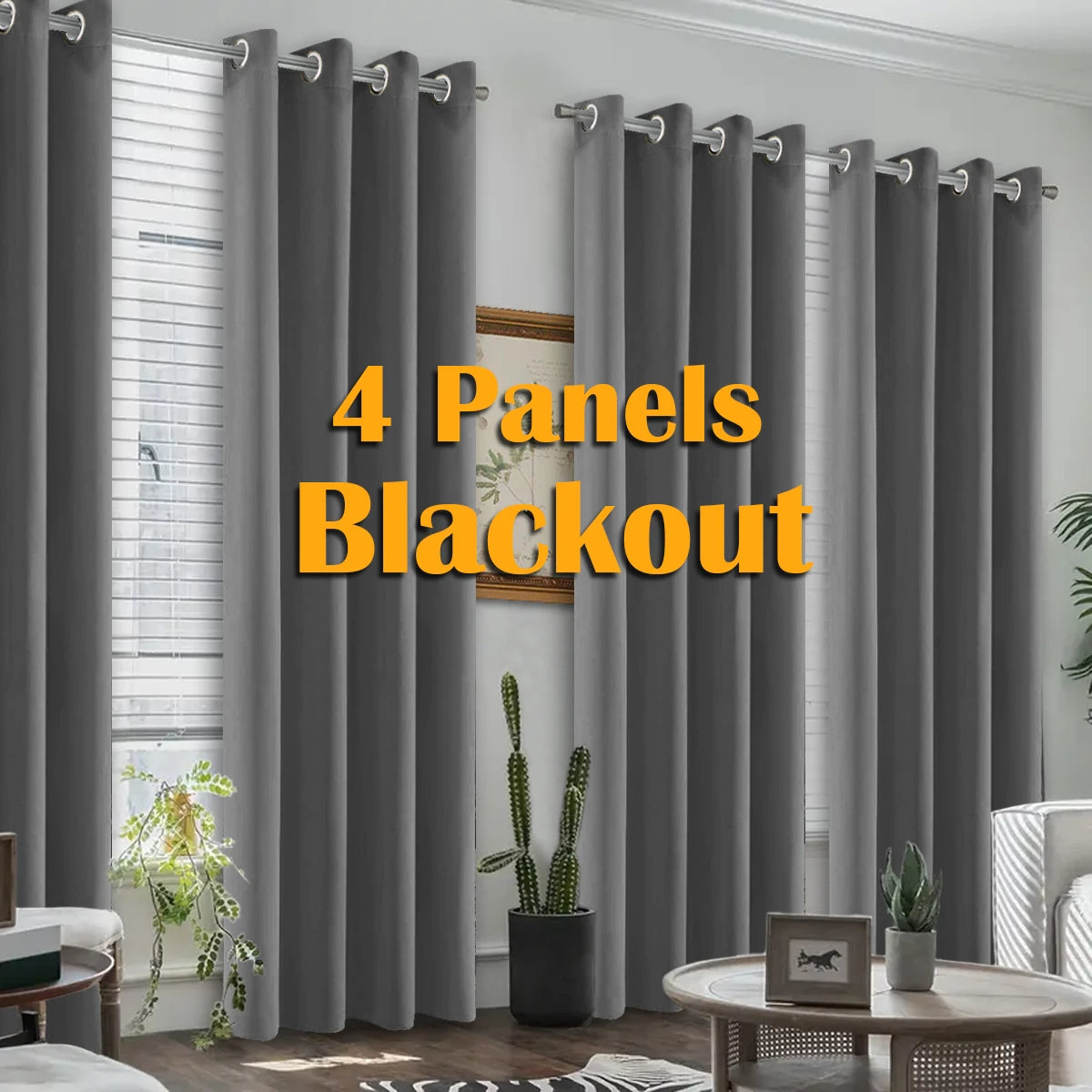 Premium Blackout Grommet Curtains With Heat Insulation And Light Blocking