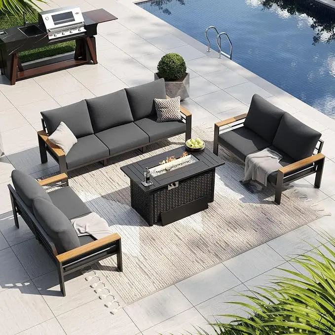 Outdoor Patio Conversation Furniture Set With Coffee Table