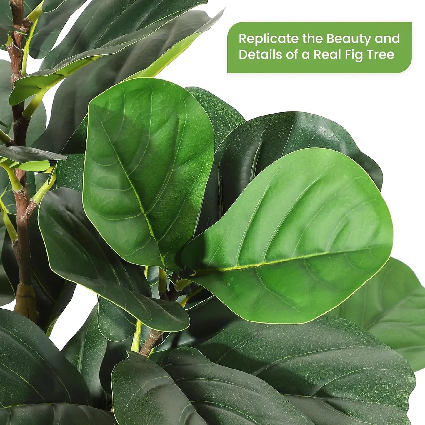 HiMISS Artificial Fiddle Leaf Fig Tree With Pot Greenery
