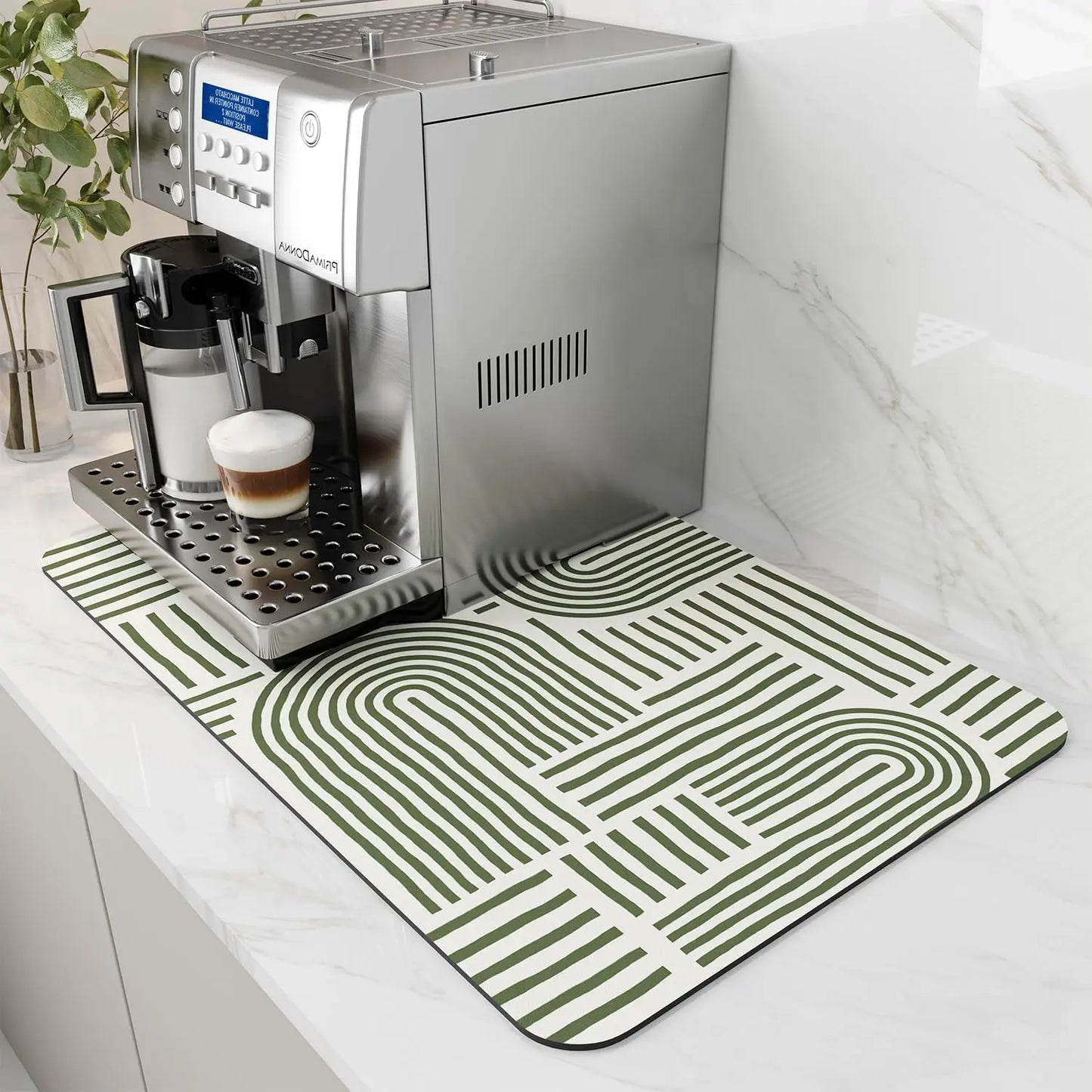 Water Absorbent Coffee Machine Mat With Rubber Backing