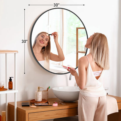 JHK Framed Vanity Mirror In Matte Metal Finish Wall