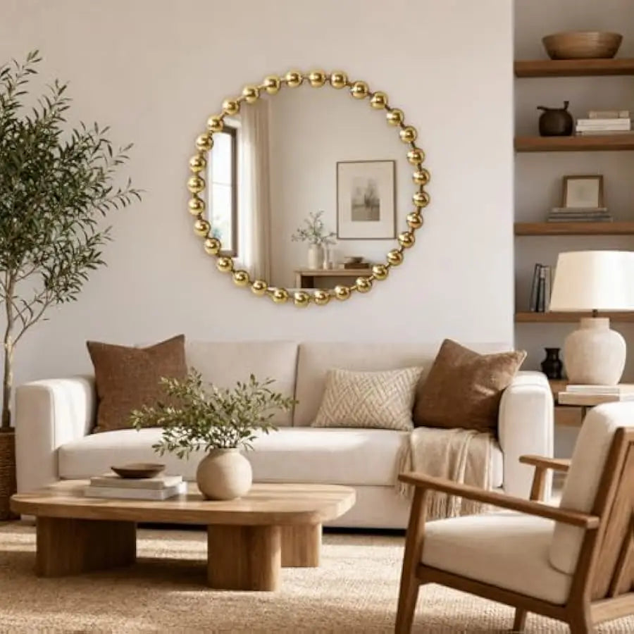 Madison Park Round Gold Mirror Wall Decor Metal Frame
