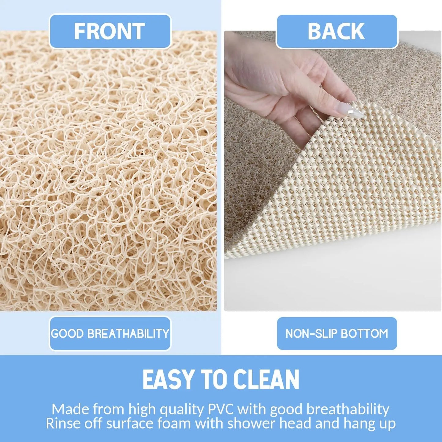 Non Slip Bathtub Mat With Foot Scrubber For Shower