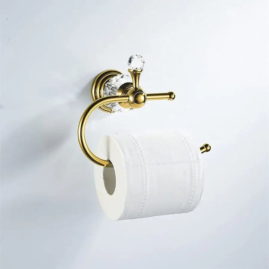 Crystal Towel Ring Toilet Paper Holder Wall Mounted
