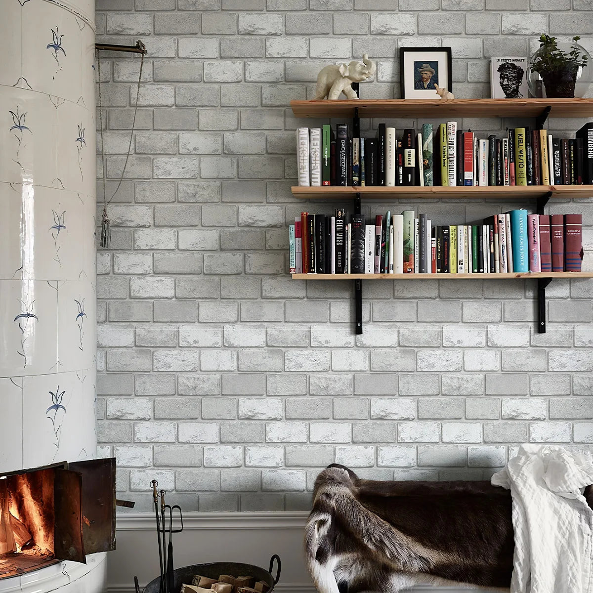 Peel And Stick Wallpaper Brick Pattern For Interior Walls