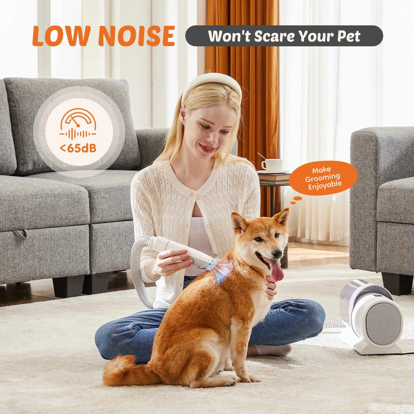 JHK 2.5L Professional Pet Grooming Vacuum Kit With Cordless Low Noise Clippers