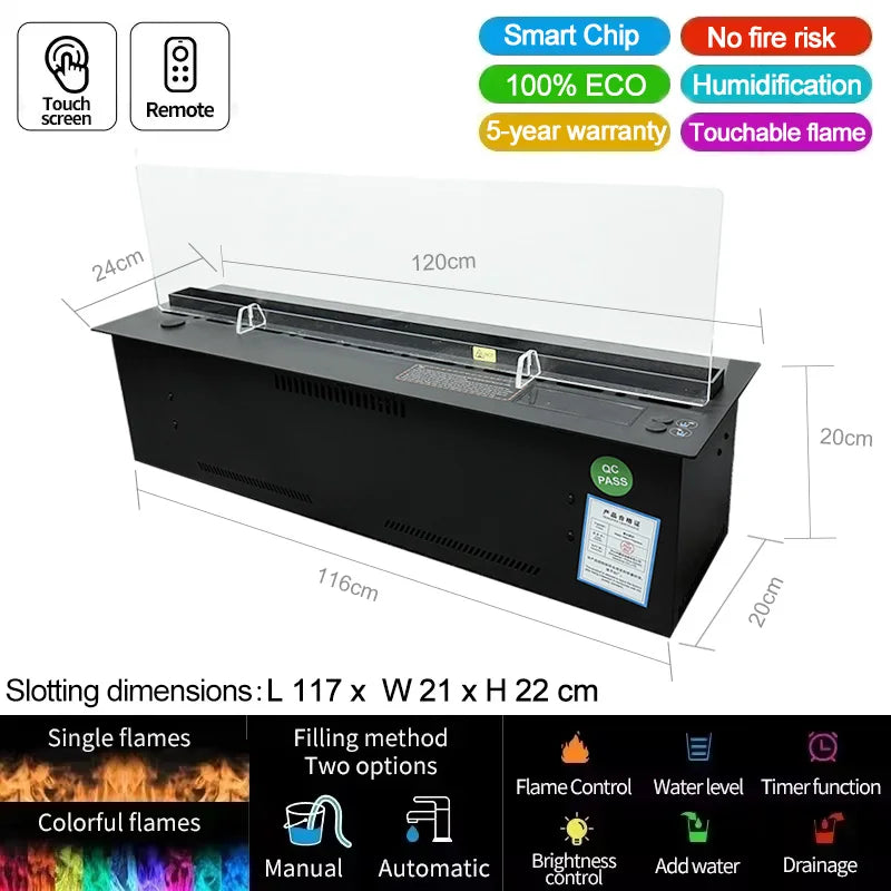 AFLYEVER Intelligent Water Replenishment Fireplace With 3D Atomization