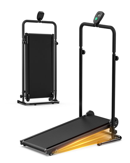 AKLUER Non Electric Treadmill With Dual Flywheels Fixed Incline