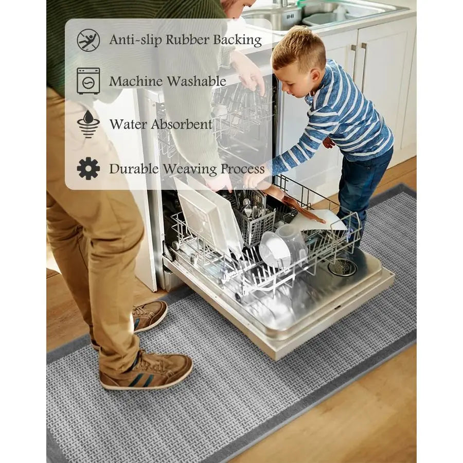 Non Slip Kitchen Rug Set, Absorbent And Washable, Non Skid