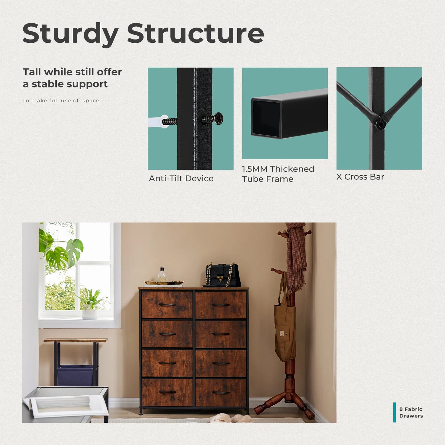 MCQ Eight Drawer Cabinet For Living Room Storage Furniture