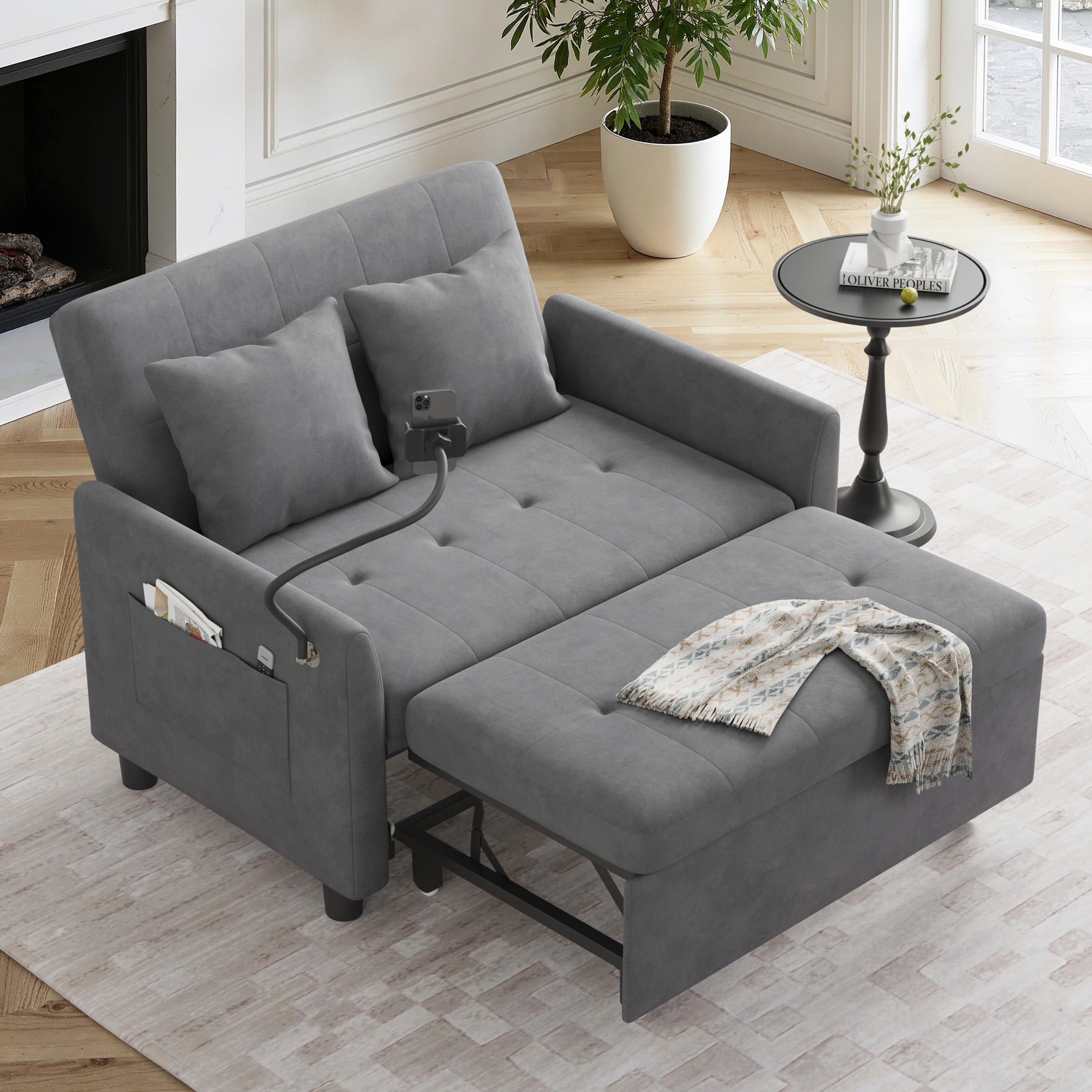 Someet Convertible Sleeper Chair Bed With USB Port