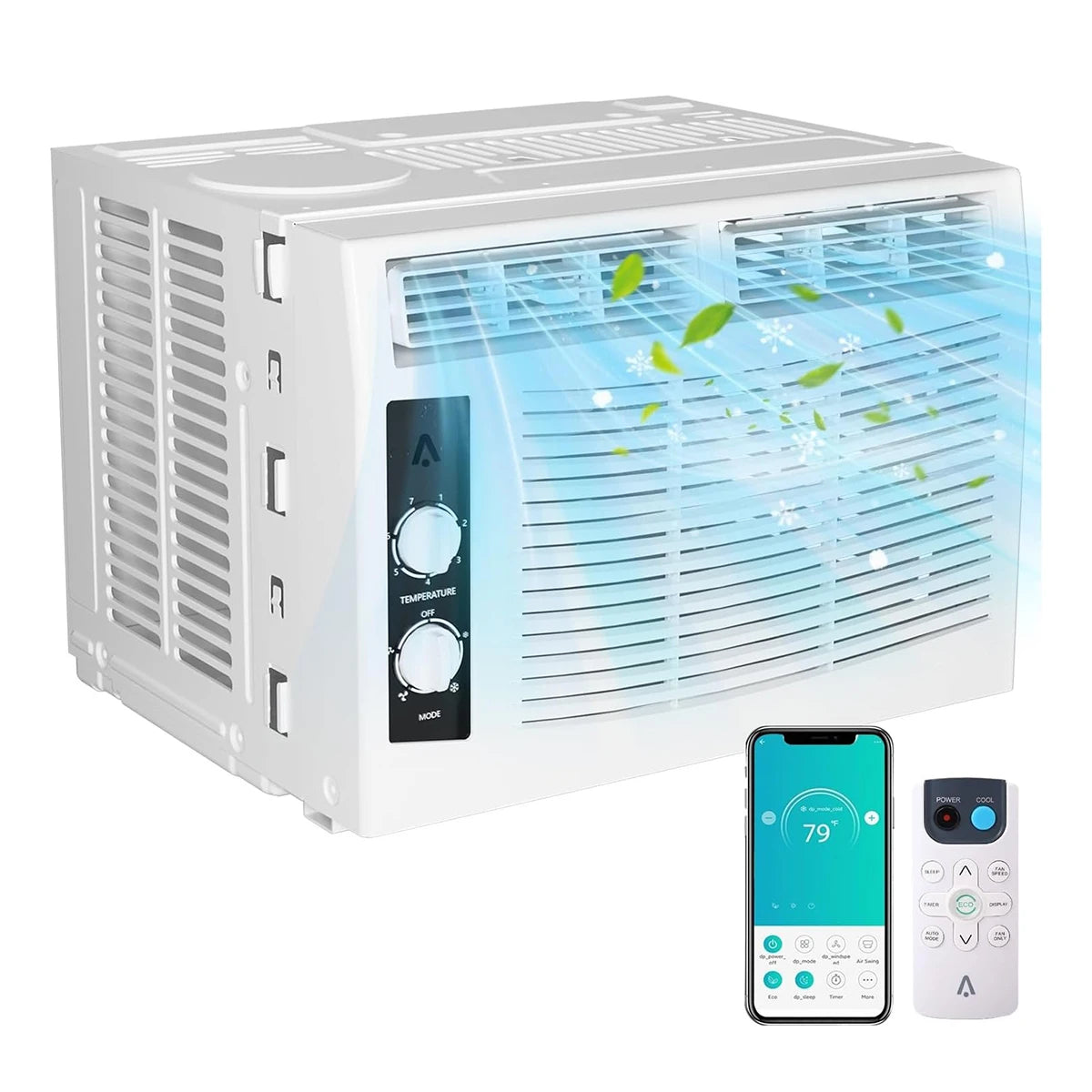 Acekool Window Air Conditioner With Remote For Small Rooms