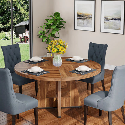 Tribesigns Round Dining Table Farmhouse Style For Dining Room