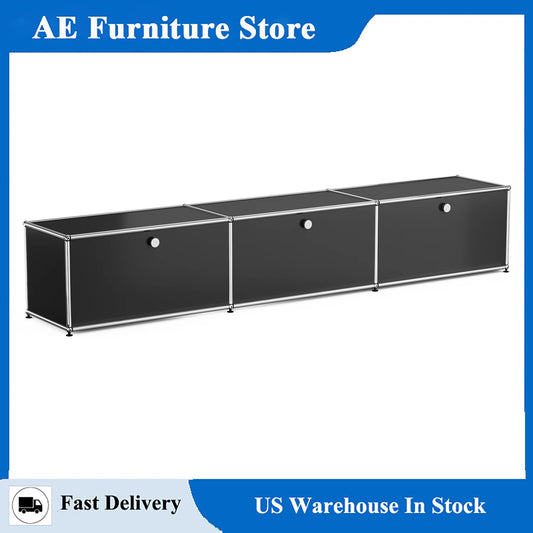 Modern TV Stand Storage Cabinet Stainless Steel Organizer