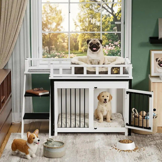 Dog Window Perch Bunk Bed With Stairs And Indoor Storage