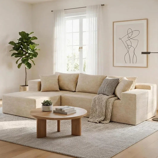 Realbear Modular Cloud Sectional Sofa With L Shaped Chaise