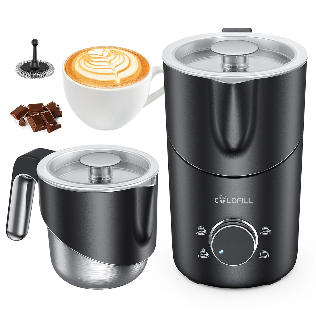 UHOST Milk Frother And Steamer 8-In-1 Electric For Coffee