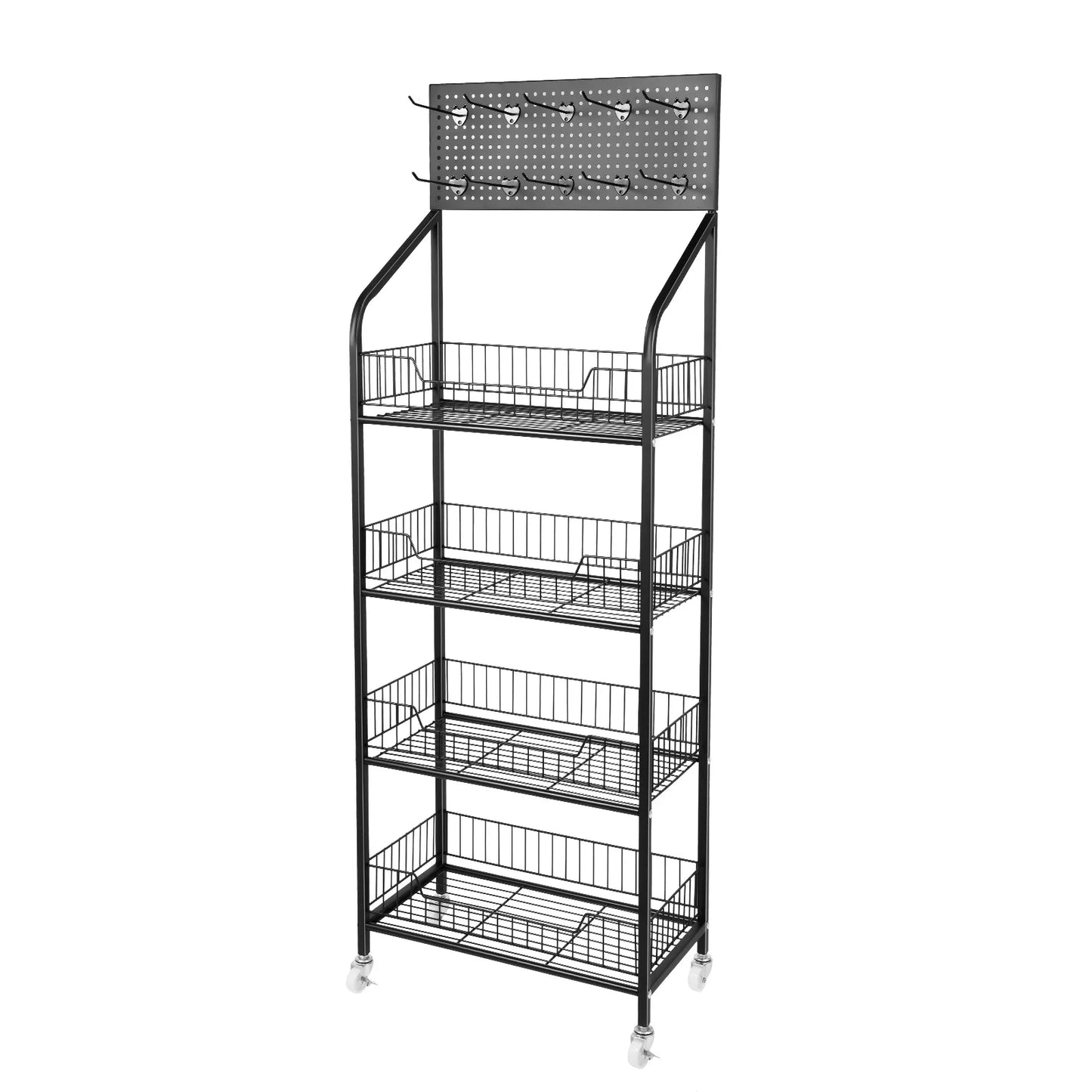 Bymaocar 4-Tier Wheel Display Rack Cart