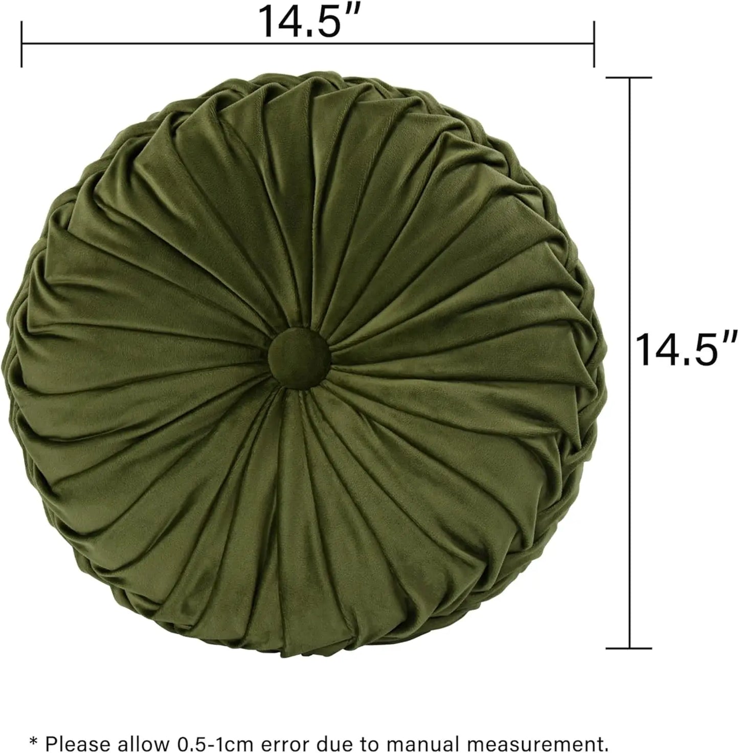 Round Pleated Vintage Velvet Throw Pillows Set for Sofa