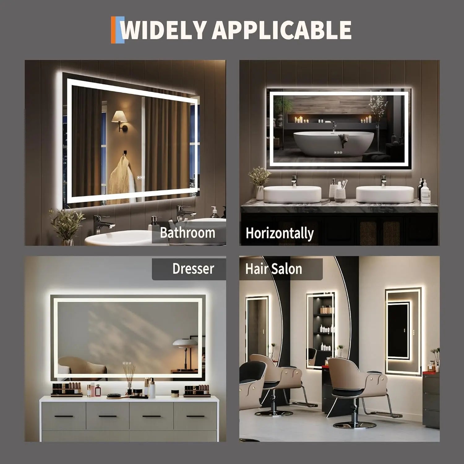 TWISTER.CK LED Bathroom Mirror With Memory Anti Fog Dimmable