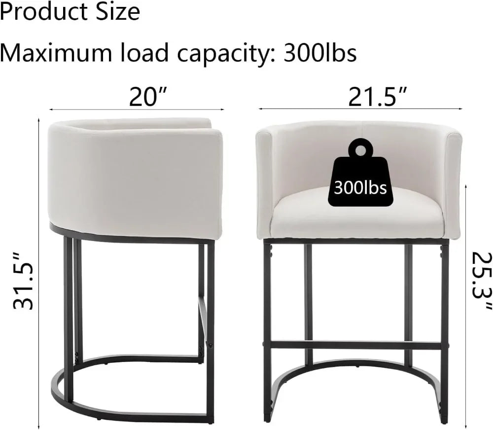 Set Of 3 Counter Height Bar Stools With Upholstered Back