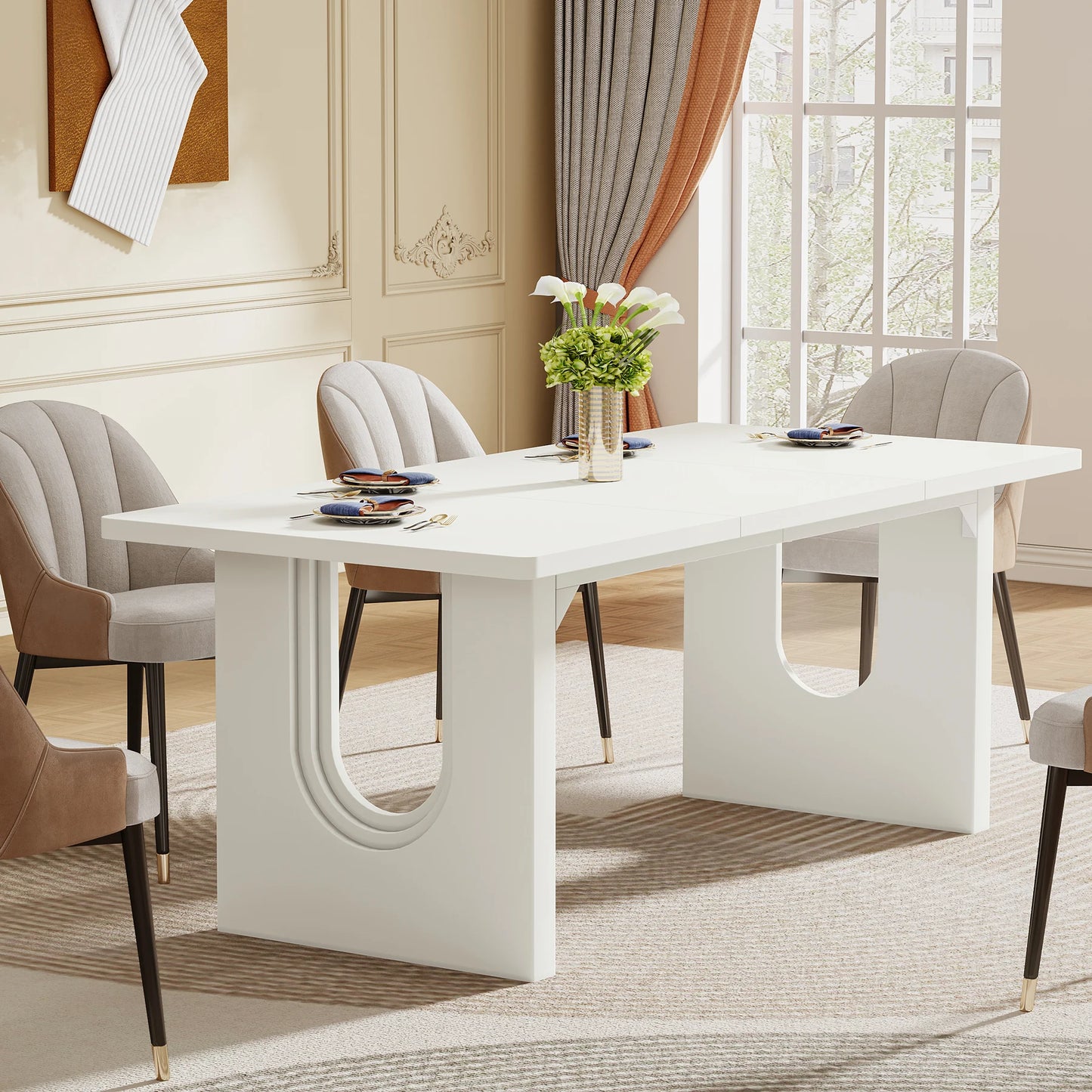 Tribesigns Modern Dining Table for Large Gatherings