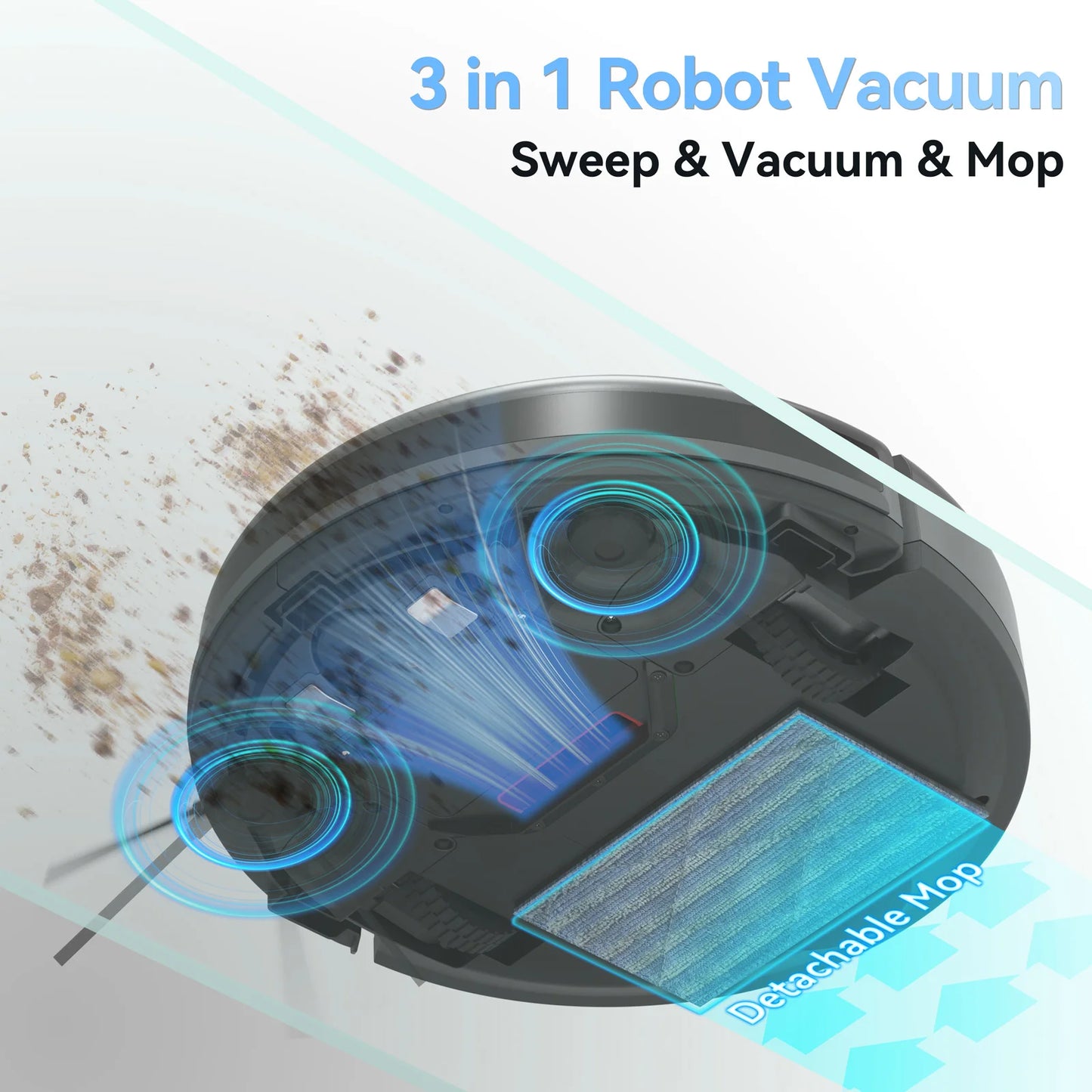 INSE Robot Vacuum Cleaner 3-in-1 Auto Cleaning And 4000Pa Suction