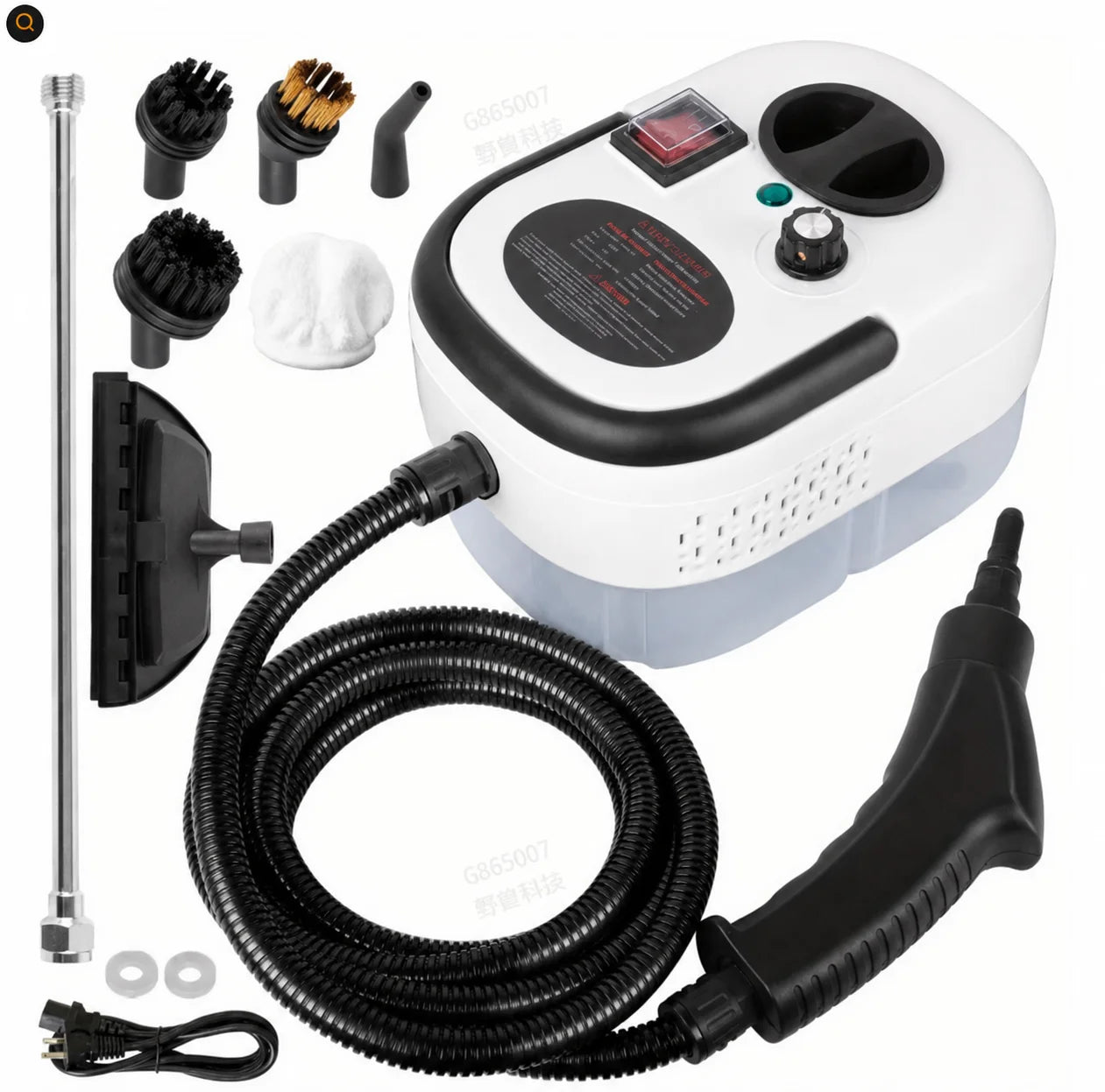 2500W Portable Handheld Steam Cleaner With Multiple Accessories