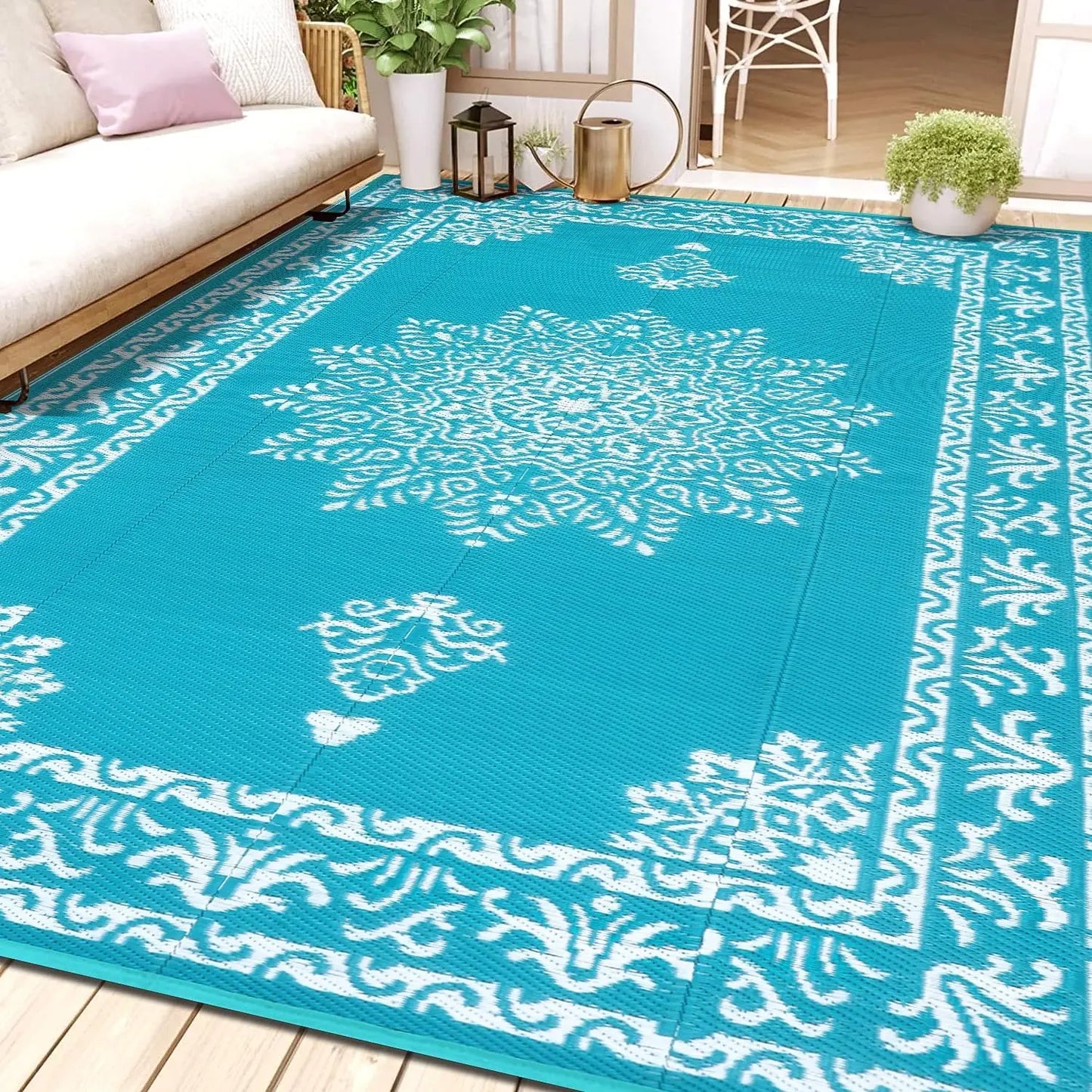Waterproof Reversible Outdoor Rug Deck And Patio With UV Resistance