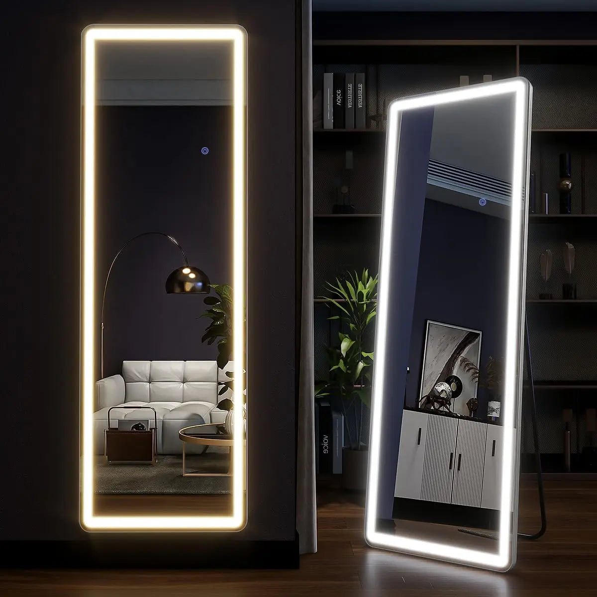 Koonmi Full Length Mirror With Lights Led Floor Mirror Dimmable