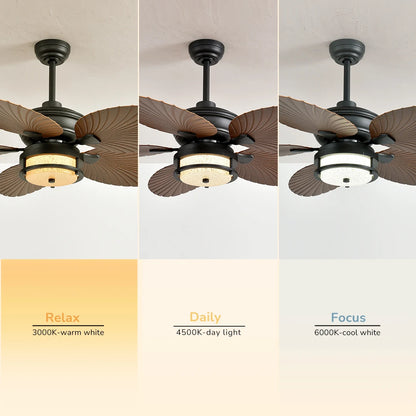 Orison Outdoor Ceiling Fan With Lights Dimmable LED Wet Rated