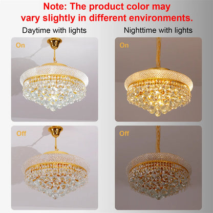 Vrygle Crystal Chandelier Pendant Light With Adjustable Chain Modes