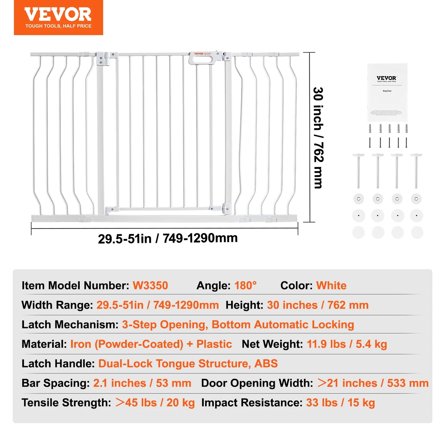 SucceBuy Walk Through Baby And Dog Gate For Home Safety