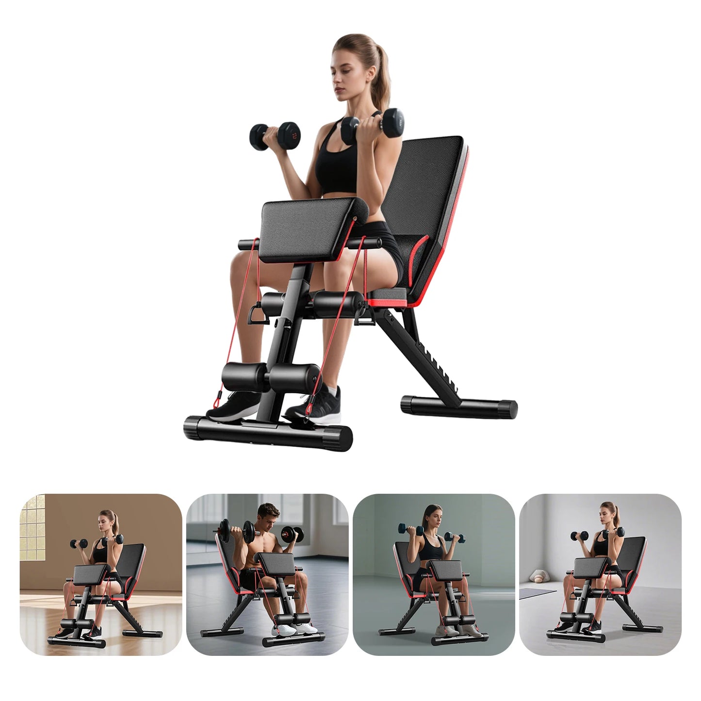 Fitness Bench Adjustable Strength Training Multifunctional Stool
