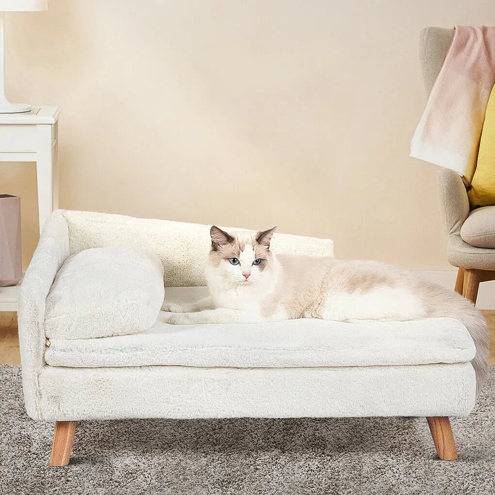 Elevated Pet Bed With Solid Wood Legs For Indoor Pets