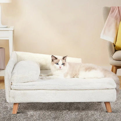 Elevated Pet Bed With Solid Wood Legs For Indoor Pets