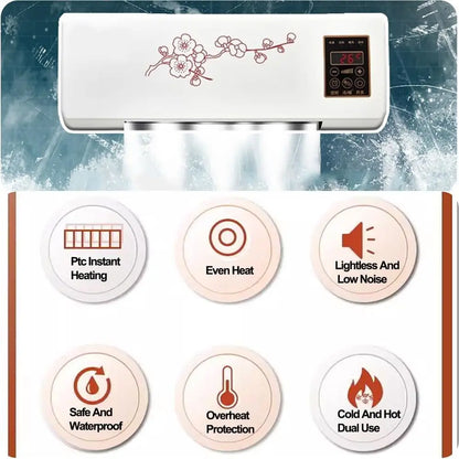 Compact Wall-Mounted Air Conditioner and Heater with Remote