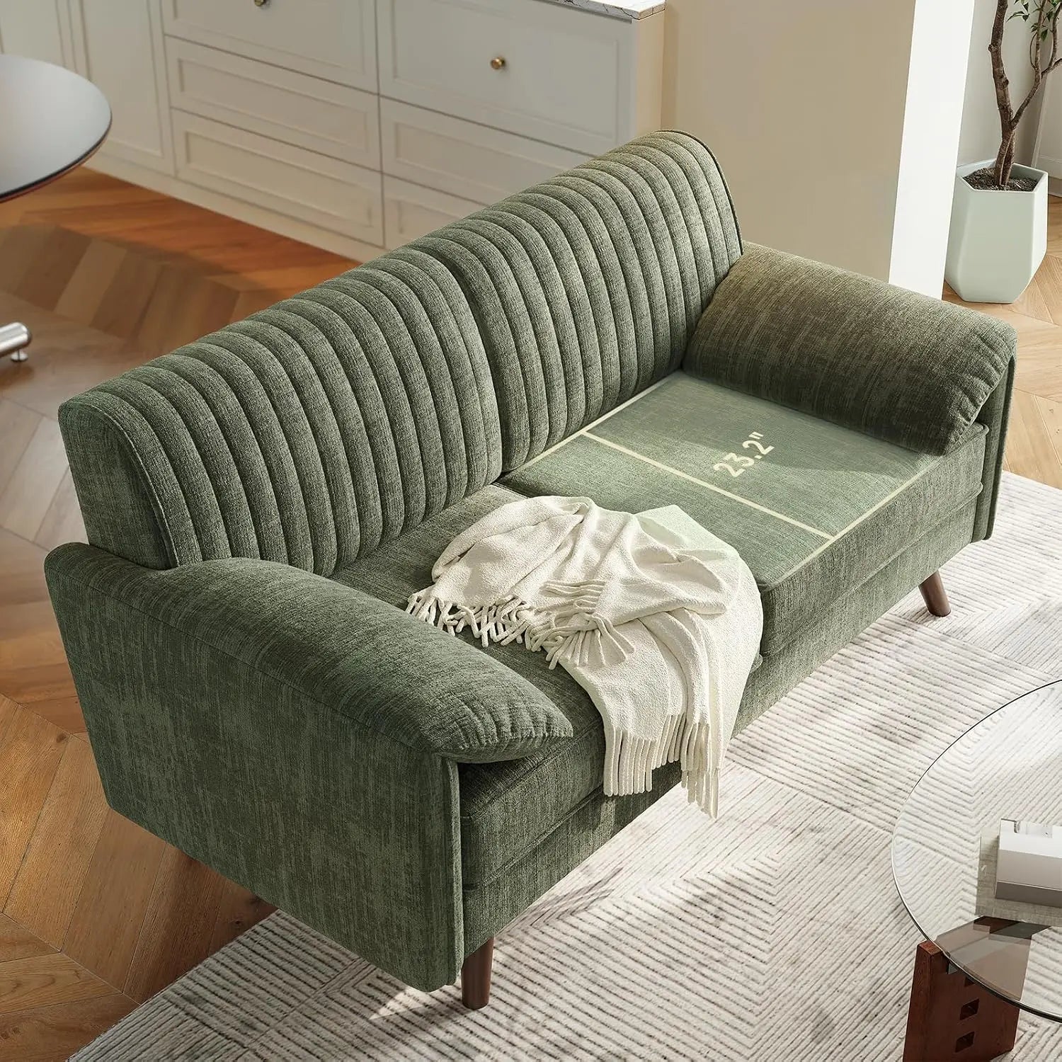 Onbrill Modern Chenille Fabric Loveseat Sofa For Cozy Living Rooms