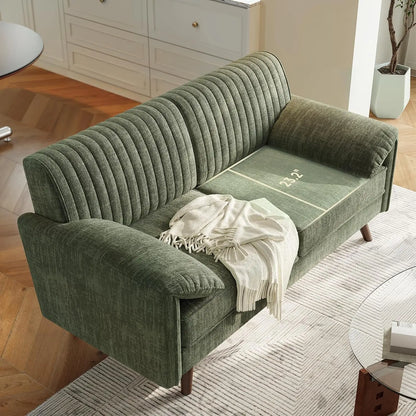 Onbrill Modern Chenille Fabric Loveseat Sofa For Cozy Living Rooms