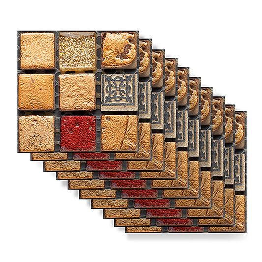 Alloet Vintage Mosaic Tile Sticker 10pcs Self Adhesive Wall Decals