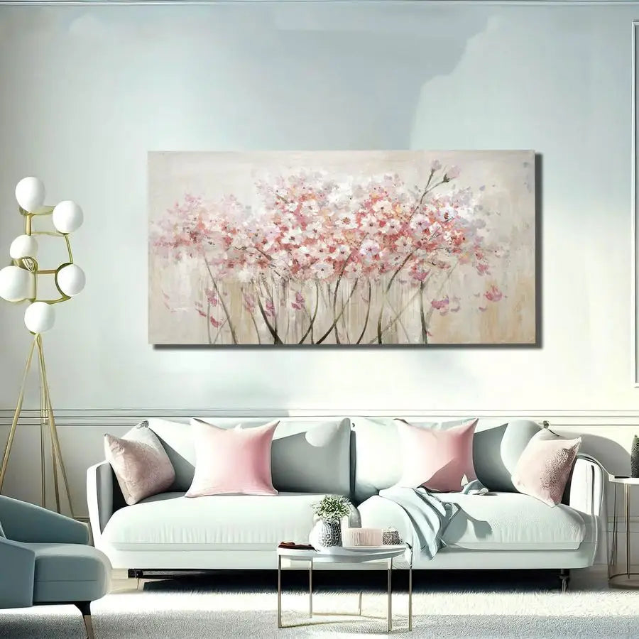Floral Oil Painting Canvas Art Wall Decor Modern Botanical For Living Room
