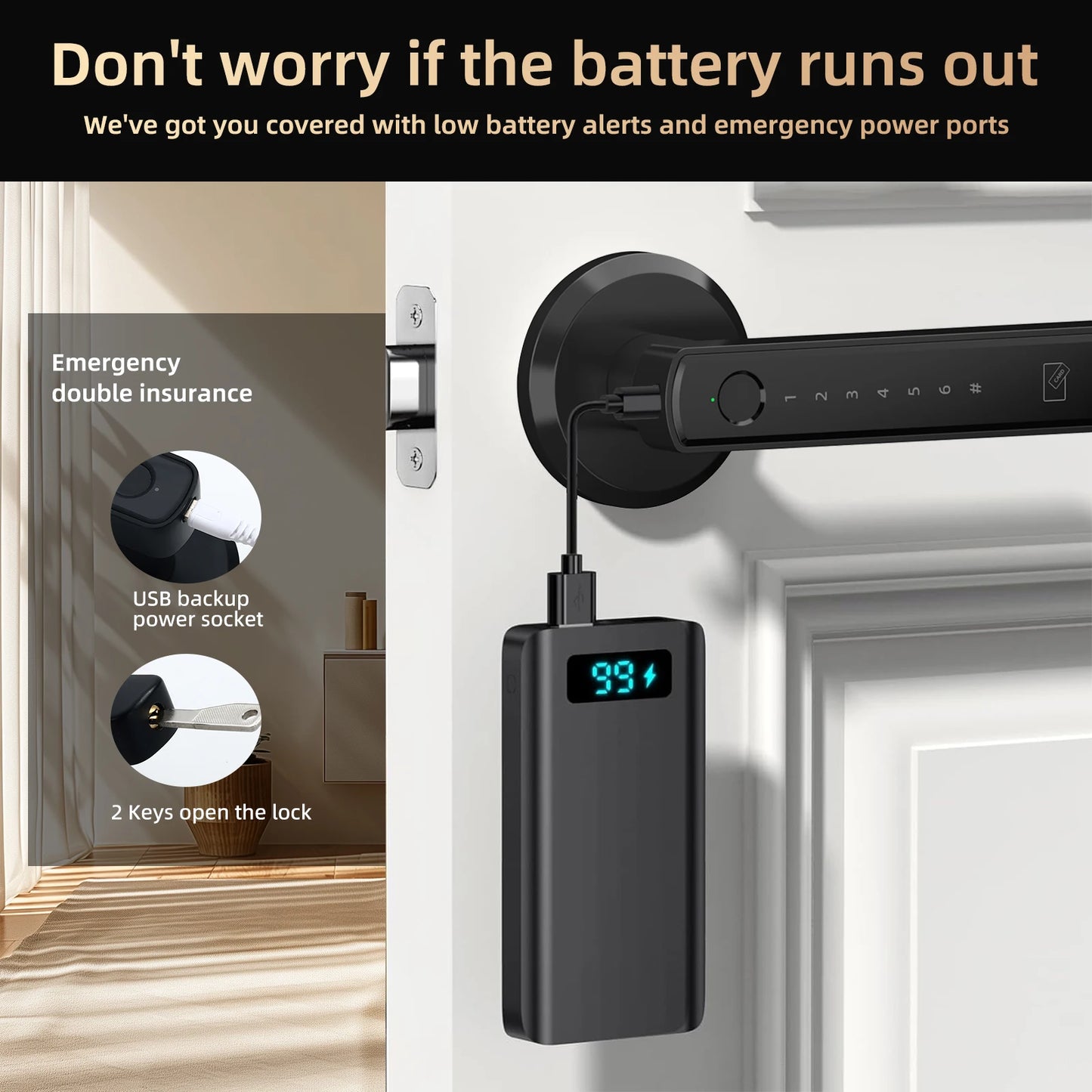 Viladepot Smart Lock Fingerprint Door Lock With App Control Keypad